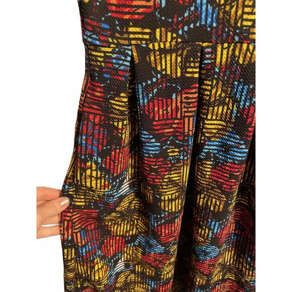 LuLaRoe Dress Mini Women's Large Puff Shoulder Pleated EUC - Picture 6 of 8
